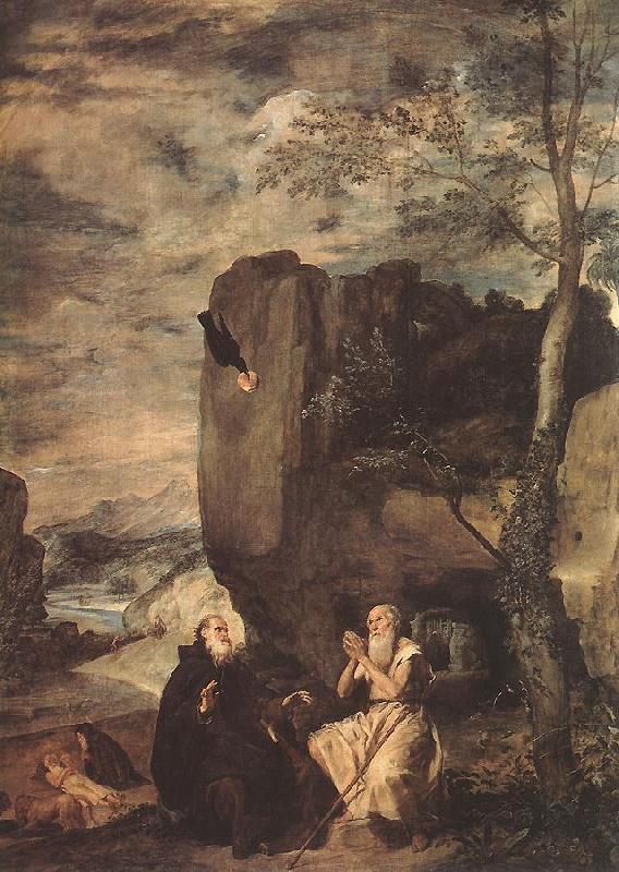 VELAZQUEZ, Diego Rodriguez de Silva y Sts Paul the Hermit and Anthony Abbot ar Sweden oil painting art